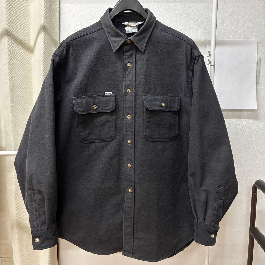 【USA製】 Carhartt ダークグレー シャツジャケット 厚手生地 XL