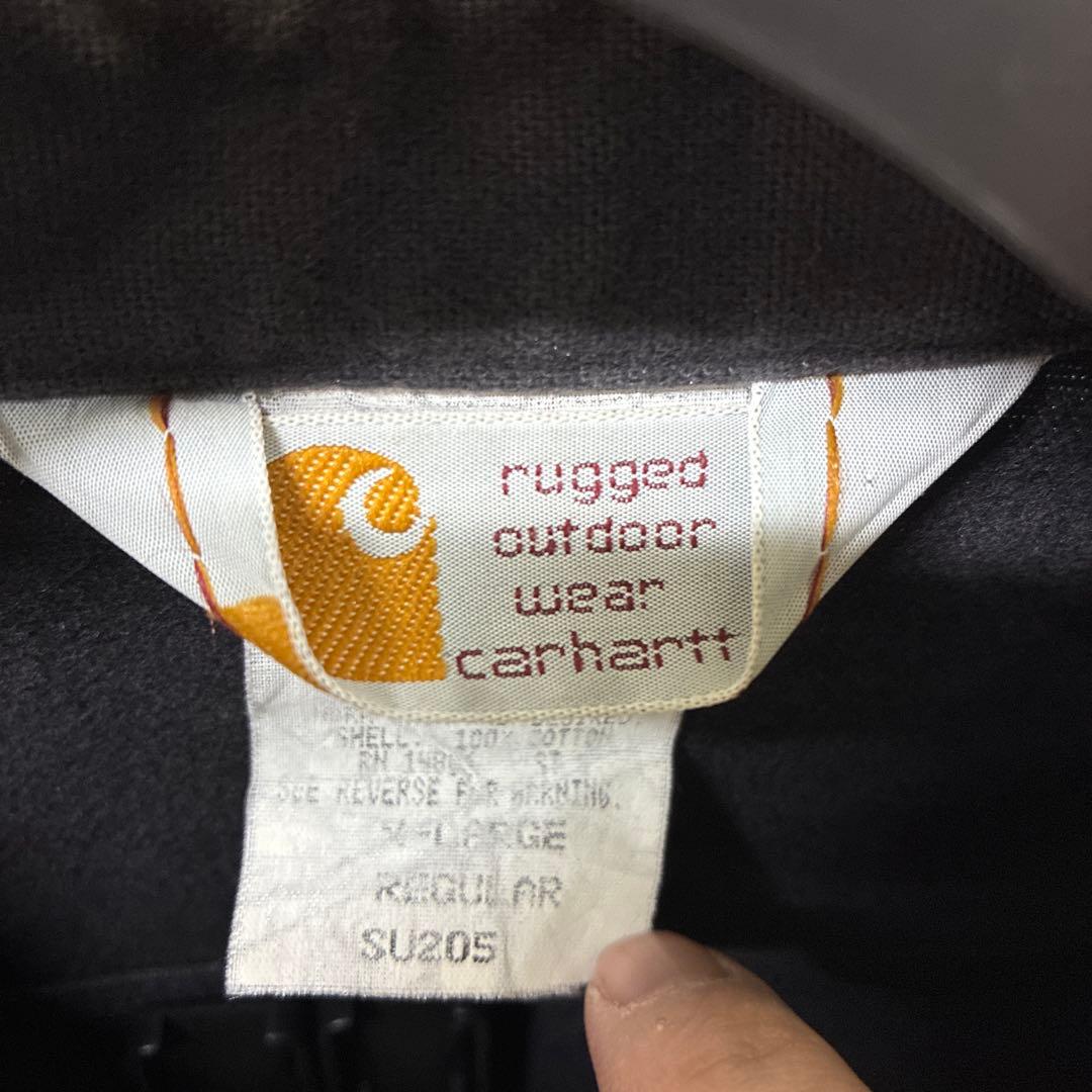 【USA製】 Carhartt ダークグレー シャツジャケット 厚手生地 XL