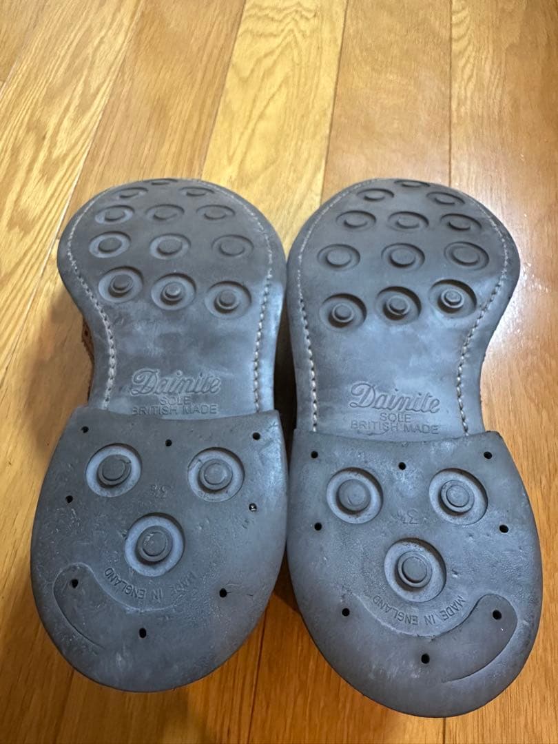 【中古|紐なし】Tricker's ブラウン ウィングチップ レザーシューズ