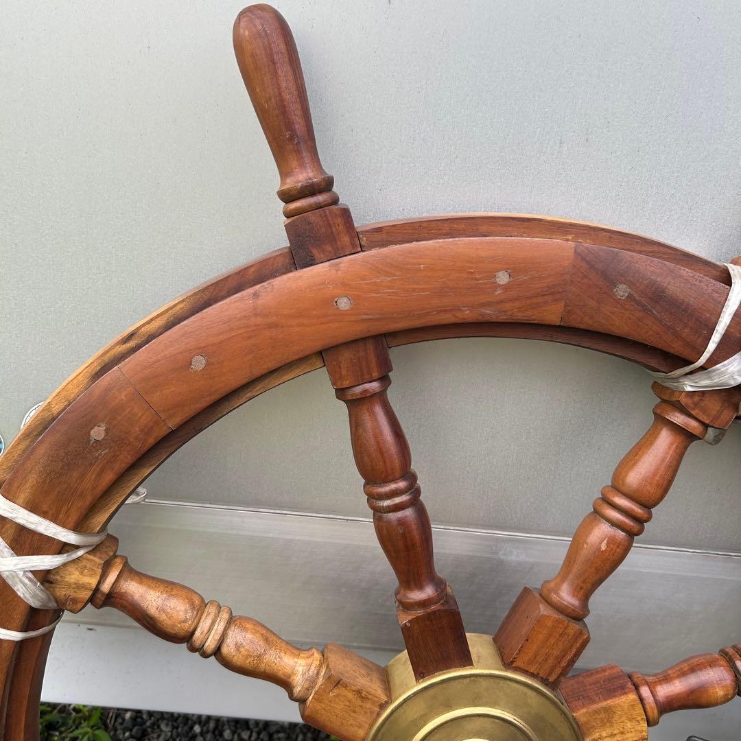 船　進行方向　操作　舵輪　だりん　操舵輪　そうだりん　木製 8本ハンドル