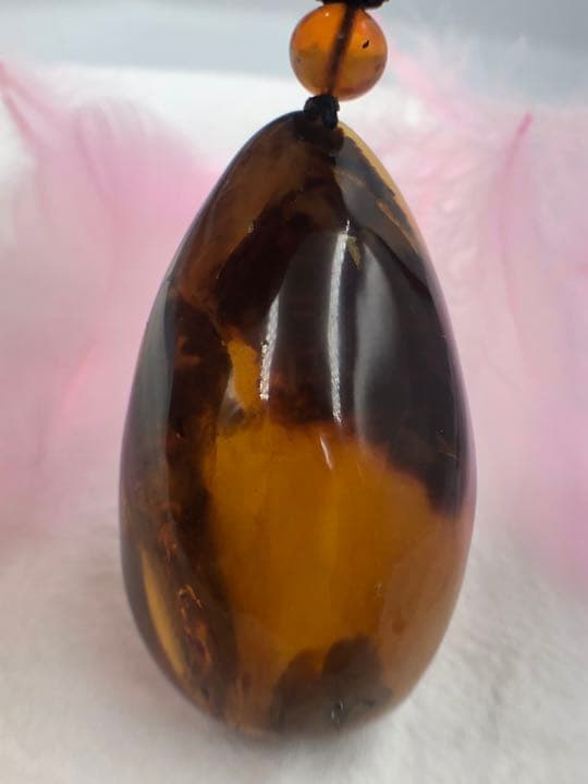 琥珀 植物入り アンバー 琥珀ネックレス 天然石 プレゼント