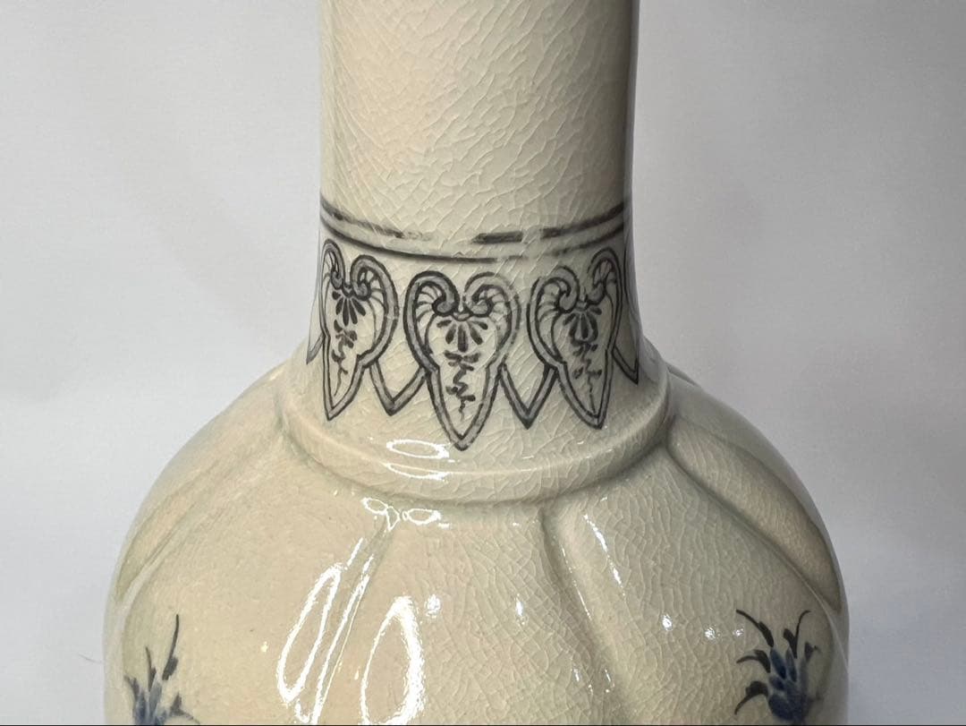 十四代沈壽官 瓜型染付花瓶