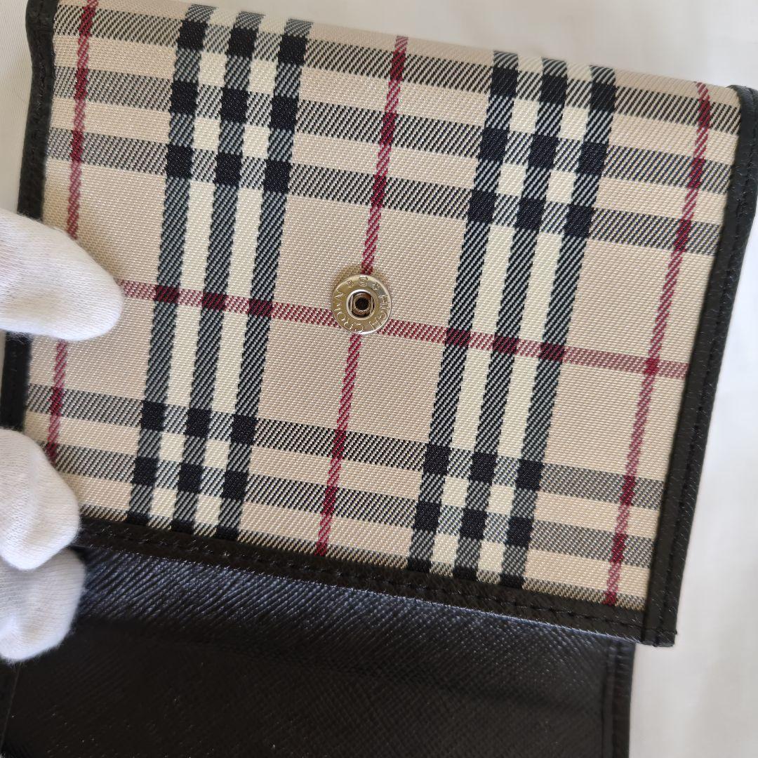 未使用品級　BURBERRY LONDON 折り財布　ノバチェック