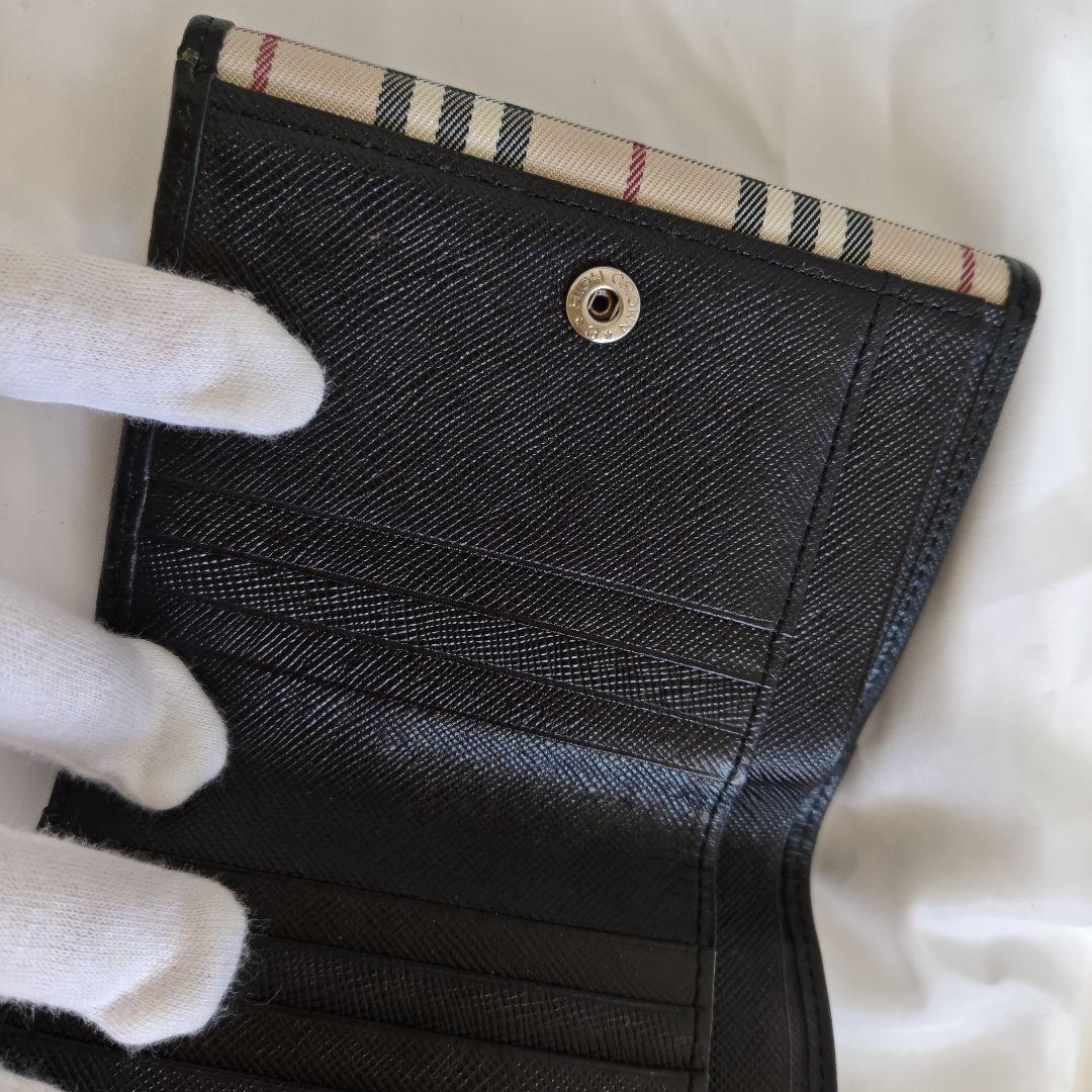 未使用品級　BURBERRY LONDON 折り財布　ノバチェック