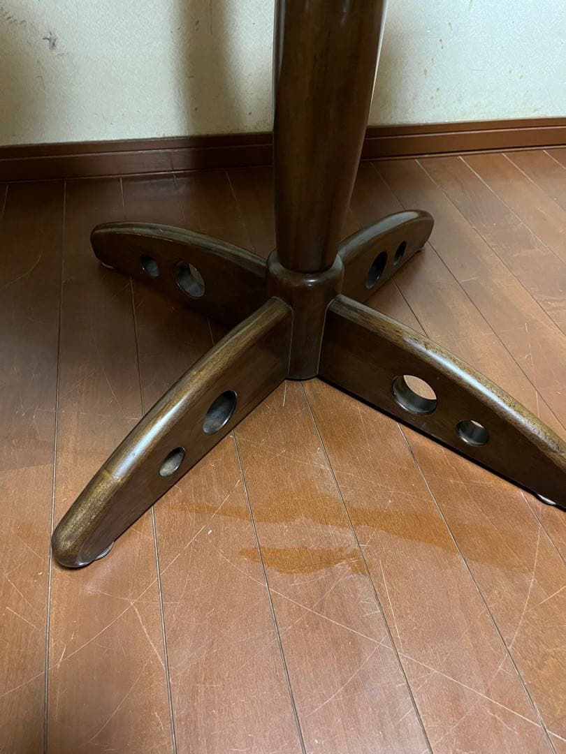 【アンティーク】木製丸型カフェテーブル　サイドテーブル