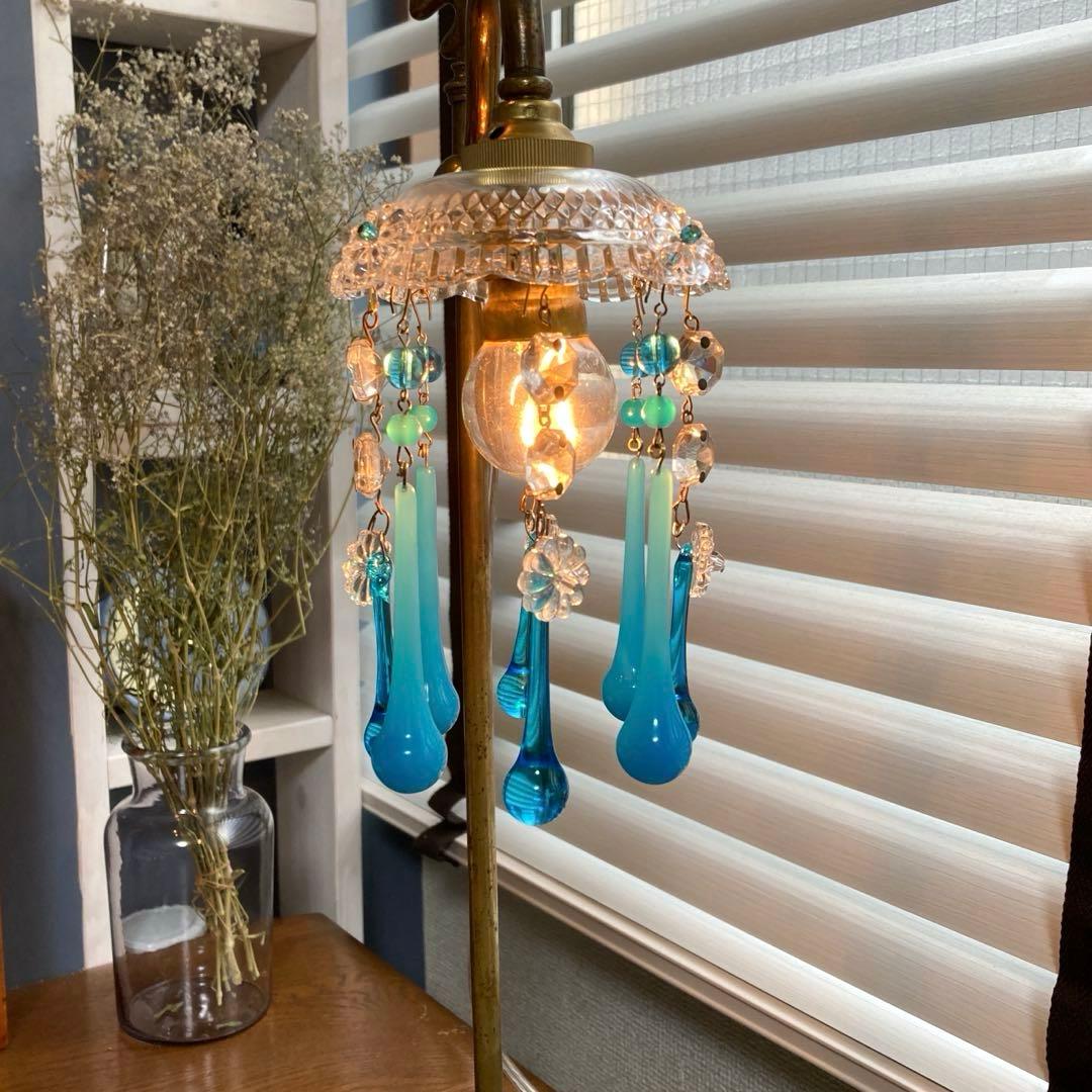 （ご予約）ミニシャンデリア（青の世界）　フランス　アンティーク　1910年