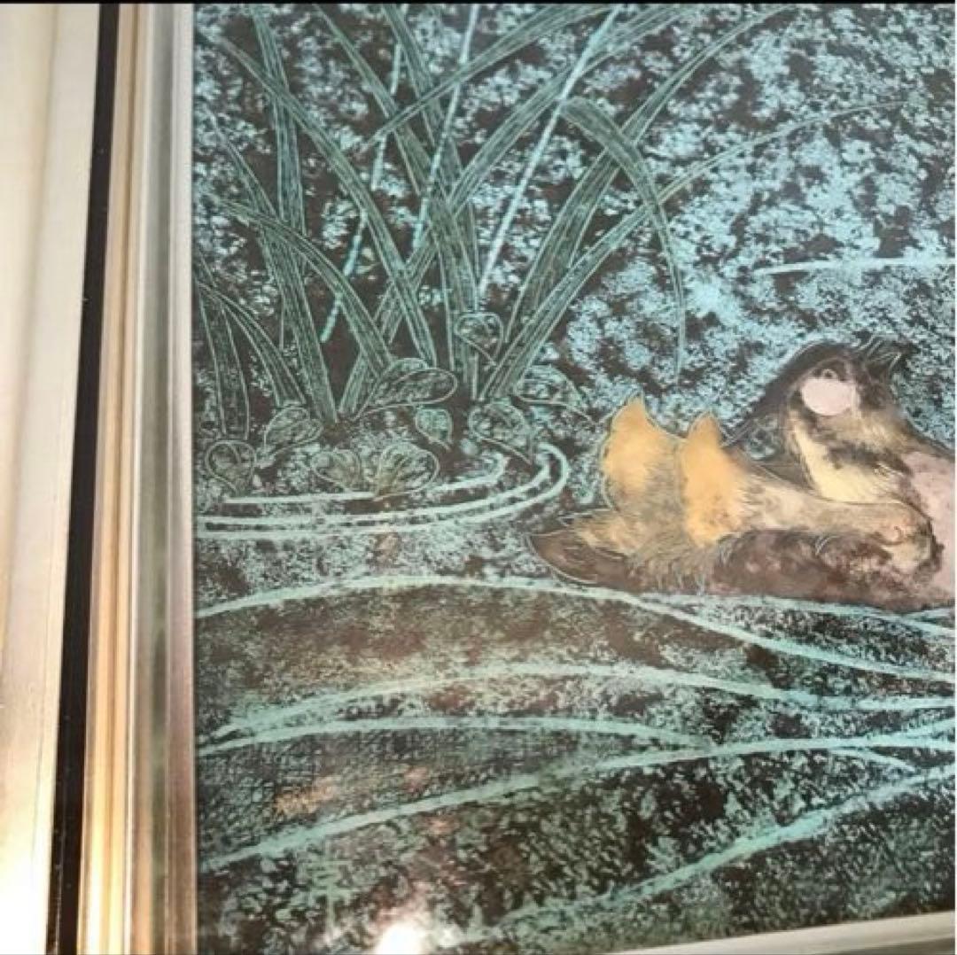 美品　常雄　額入り絵画　水鳥　落ち着いた色合いが素敵な　表現が丁寧で奥深い　壁掛