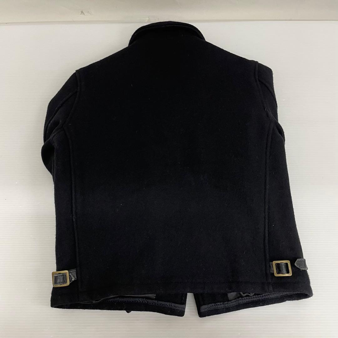 knmen129-0747 ショット　メルトン　CPO ジャケット36 ブラック