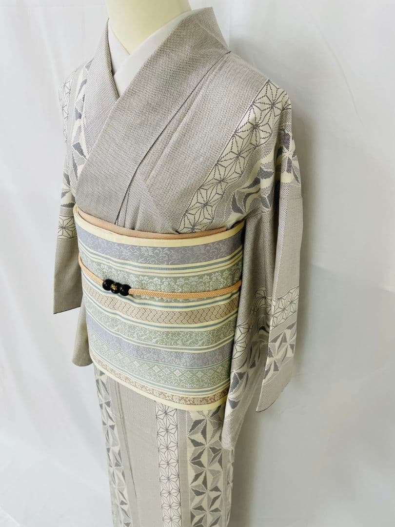 お見分け済　正絹袷　本場白大島紬単品