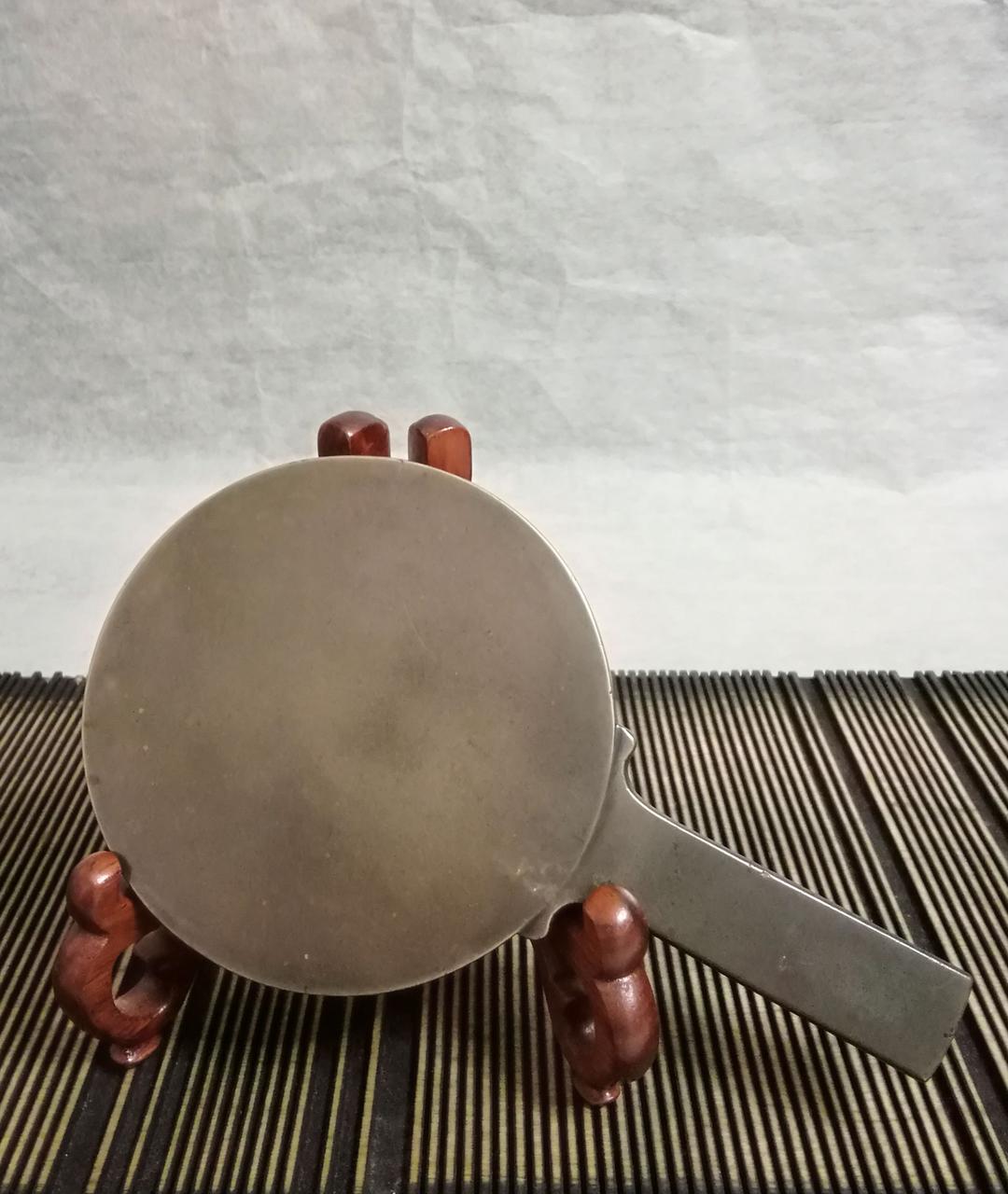 和鏡　銅鏡　柄鏡　手鏡　室町時代　古銅　吉祥文様　和骨董　アンティーク