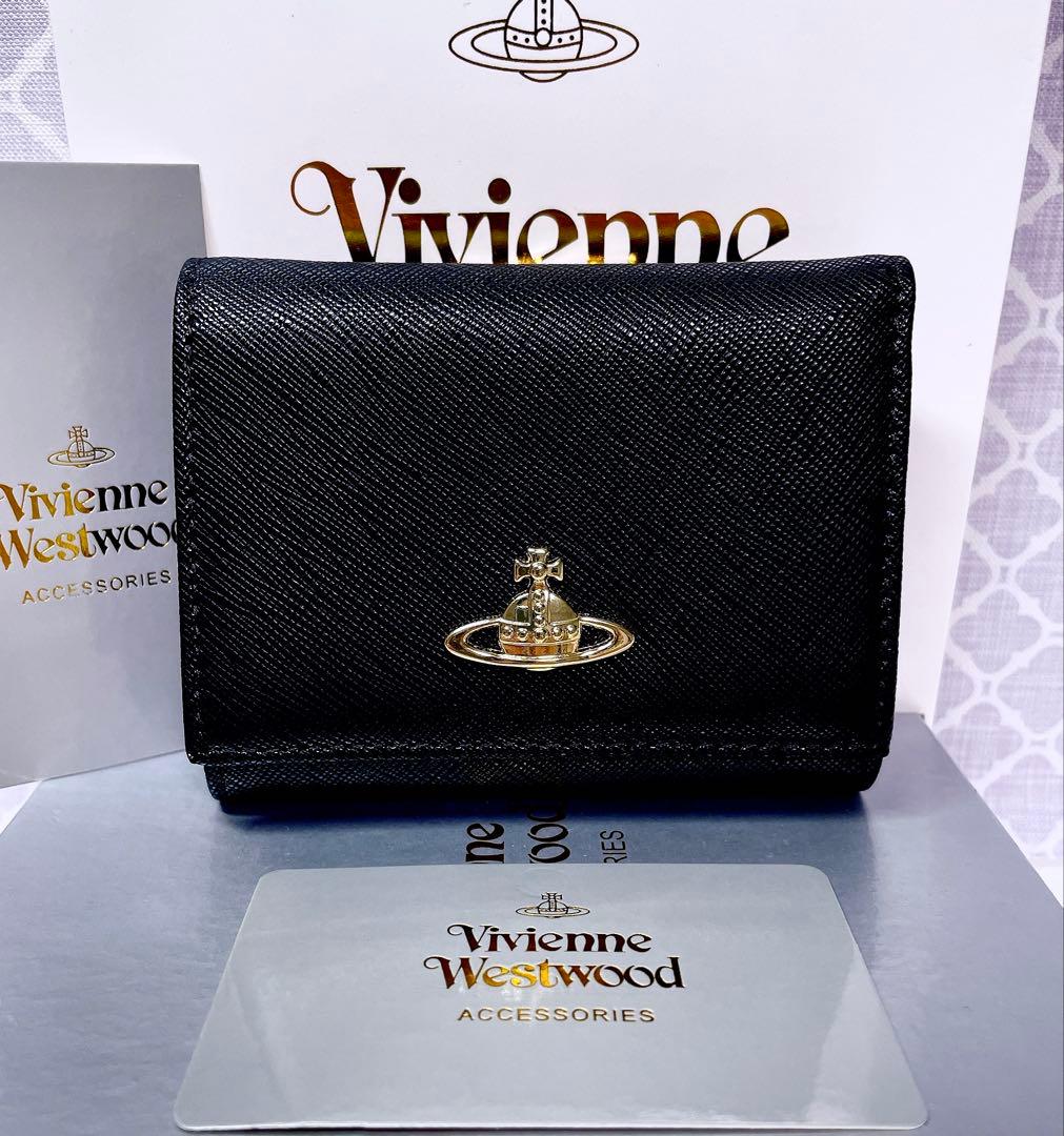 【大人気♡ショッパー付】新品 ヴィヴィアン・ウエストウッド　三折り財布 ブラック