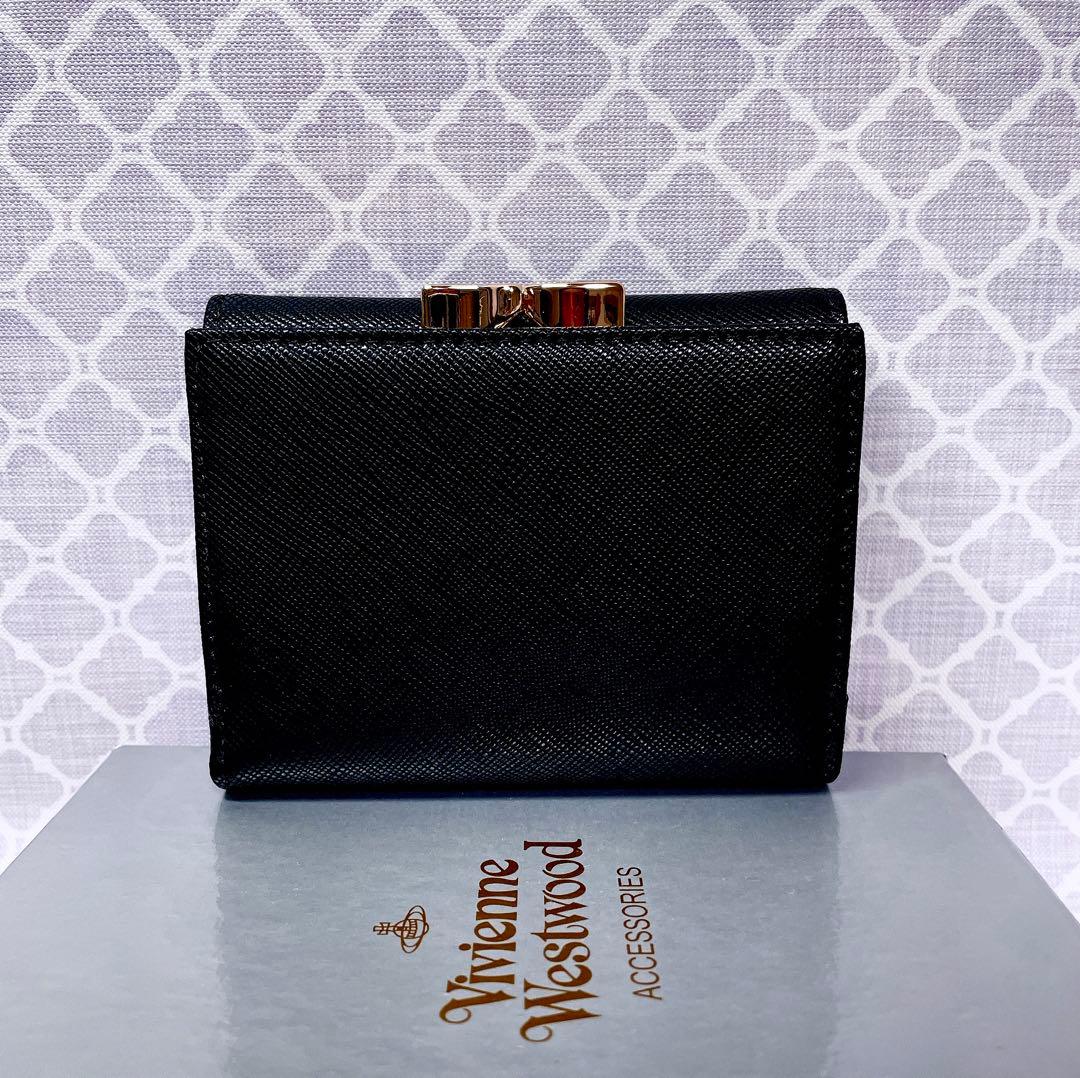 【大人気♡ショッパー付】新品 ヴィヴィアン・ウエストウッド　三折り財布 ブラック