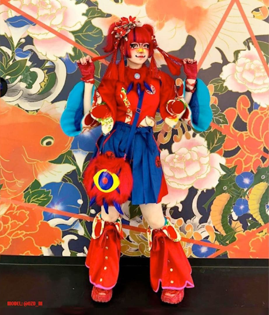 卓矢エンジェル 袴短Ｐ 緑×ピンク 派手 サイバー