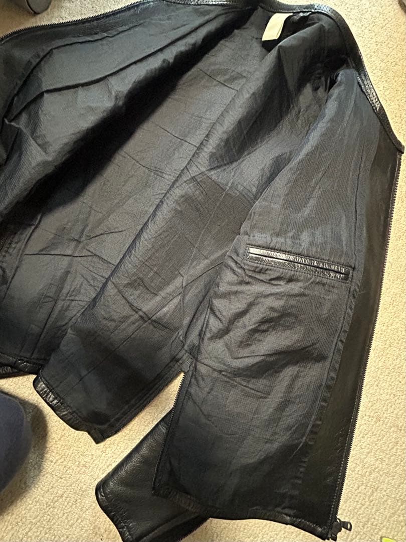 N.ハリウッド 羊革 レザーライダースジャケット(サイズ38 M-L)