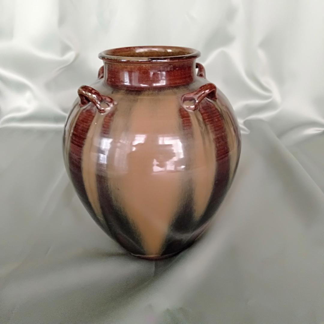 高取焼　八仙　飾壷　四耳　壺　花入