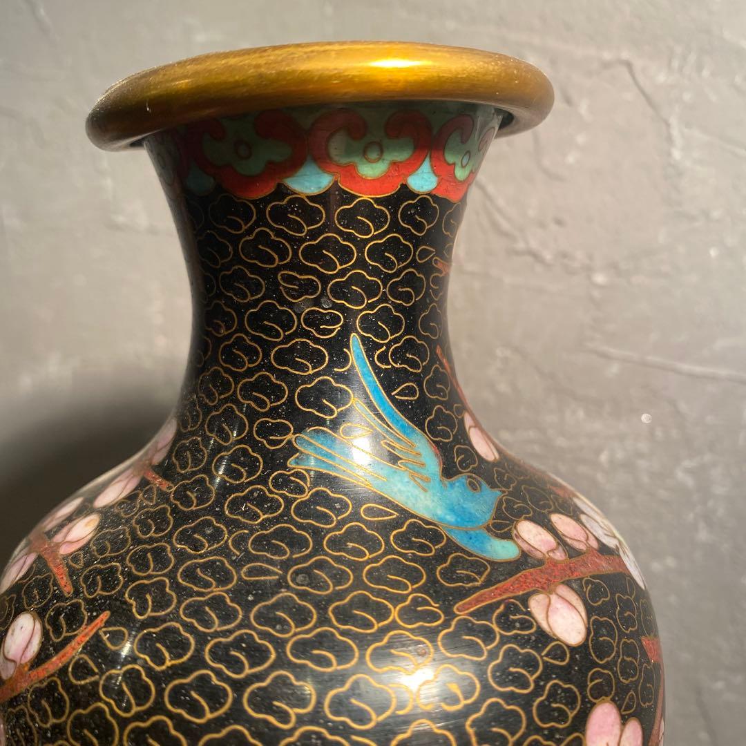 中国美術 七宝焼 景泰藍 花瓶 骨董品 オブジェ インテリア 置物