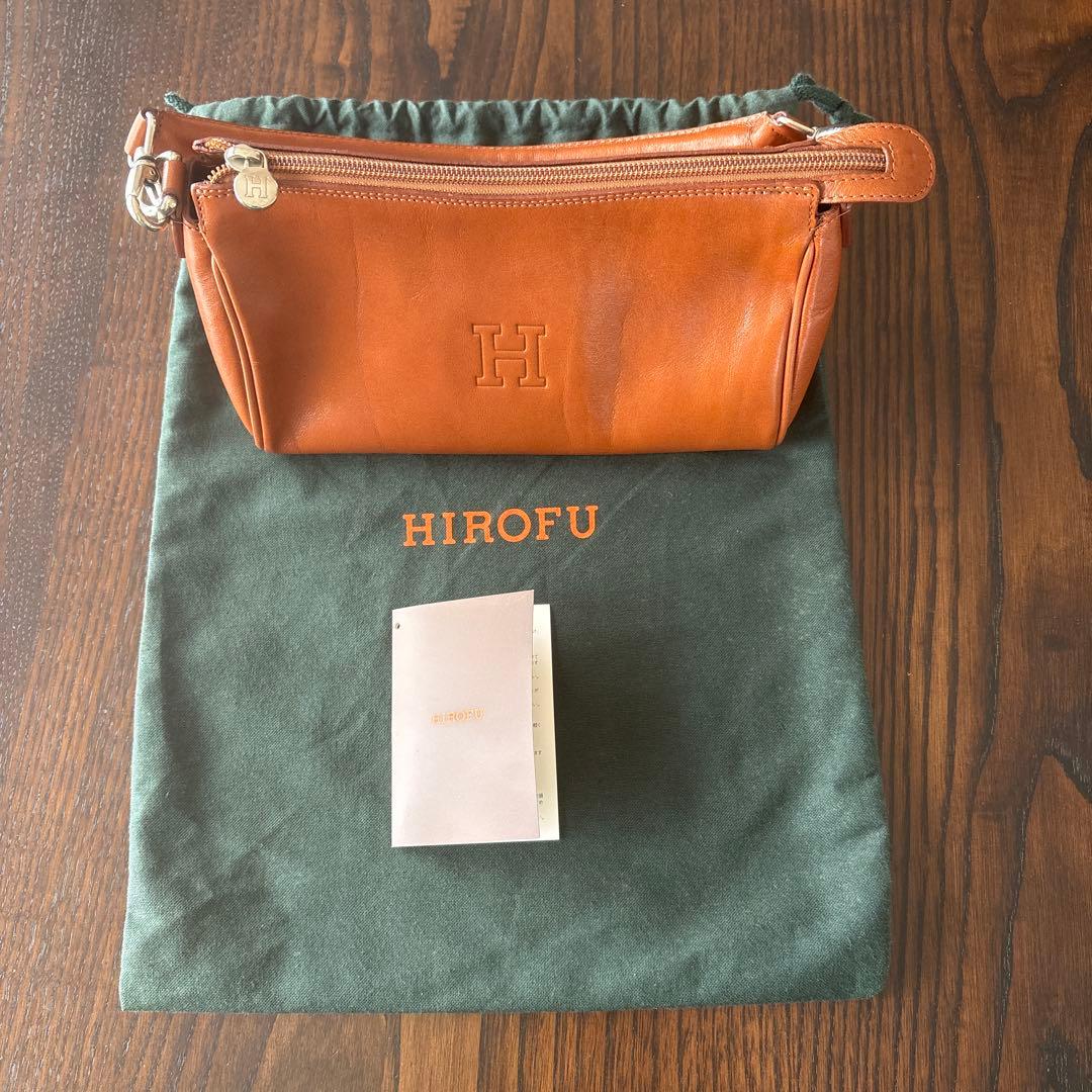 HIROFU ヒロフ レザーハンドバッグ 本革 品番03935 保存袋付