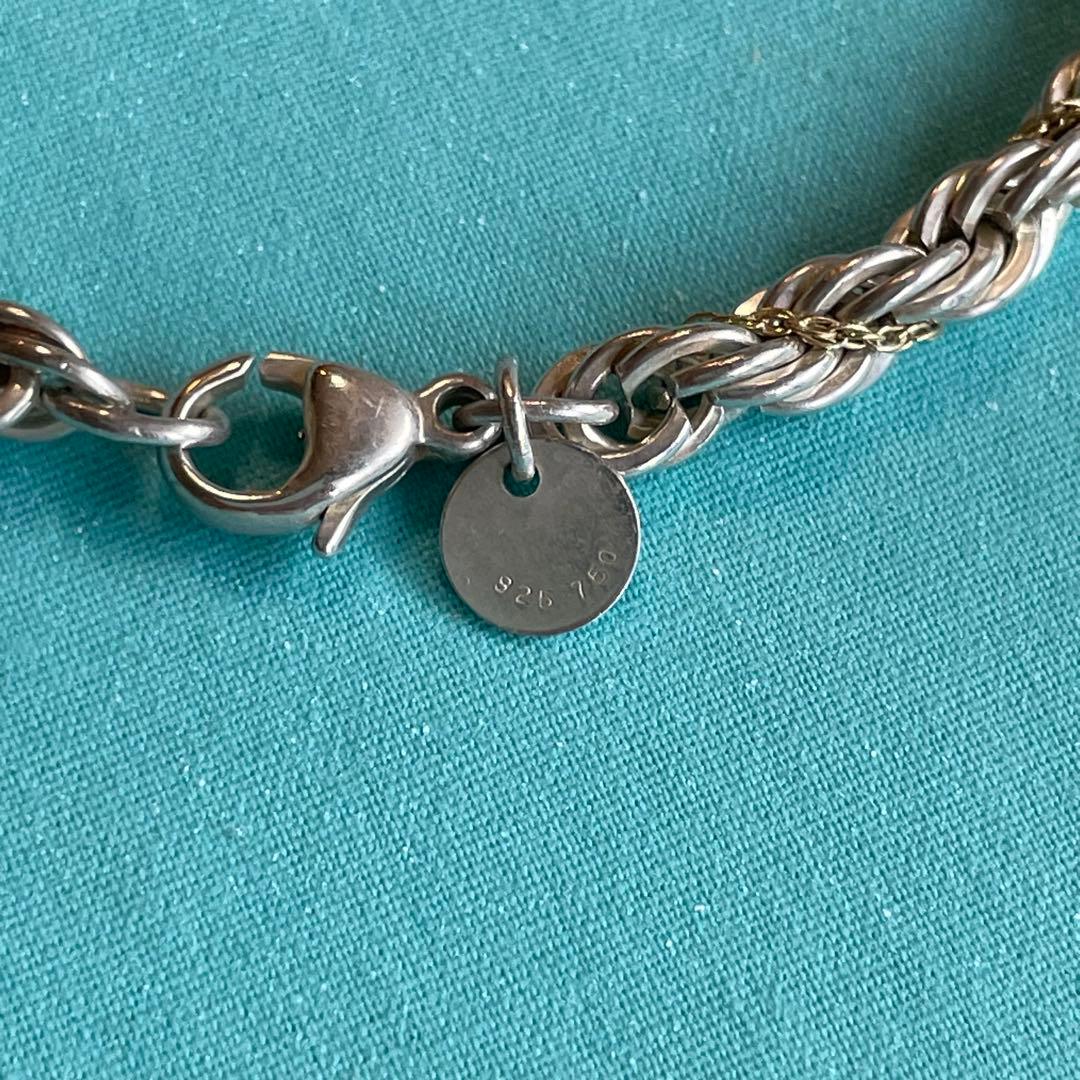 TIFFANY&CO ツイストロープチェーンブレスレット シルバー ゴールド