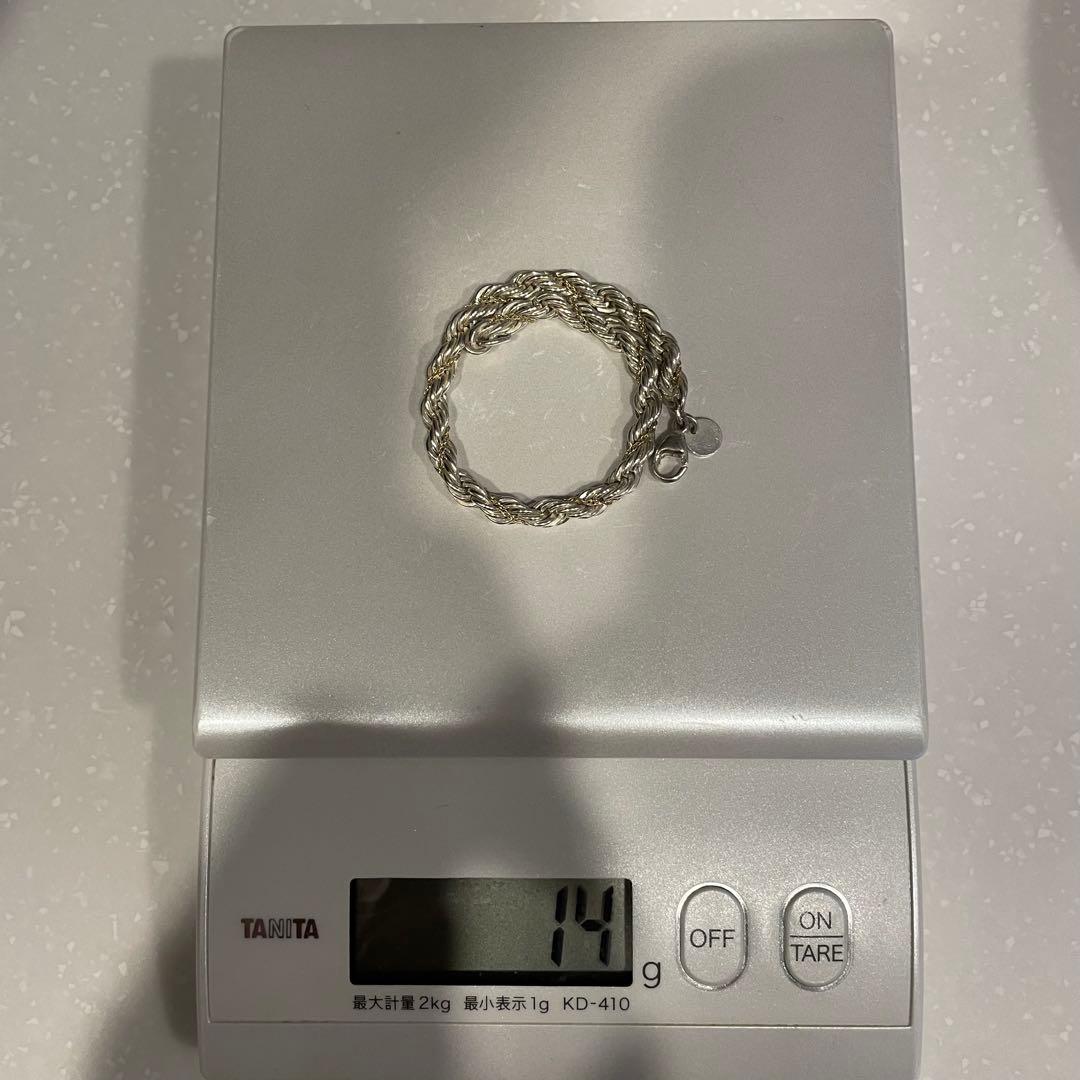 TIFFANY&CO ツイストロープチェーンブレスレット シルバー ゴールド