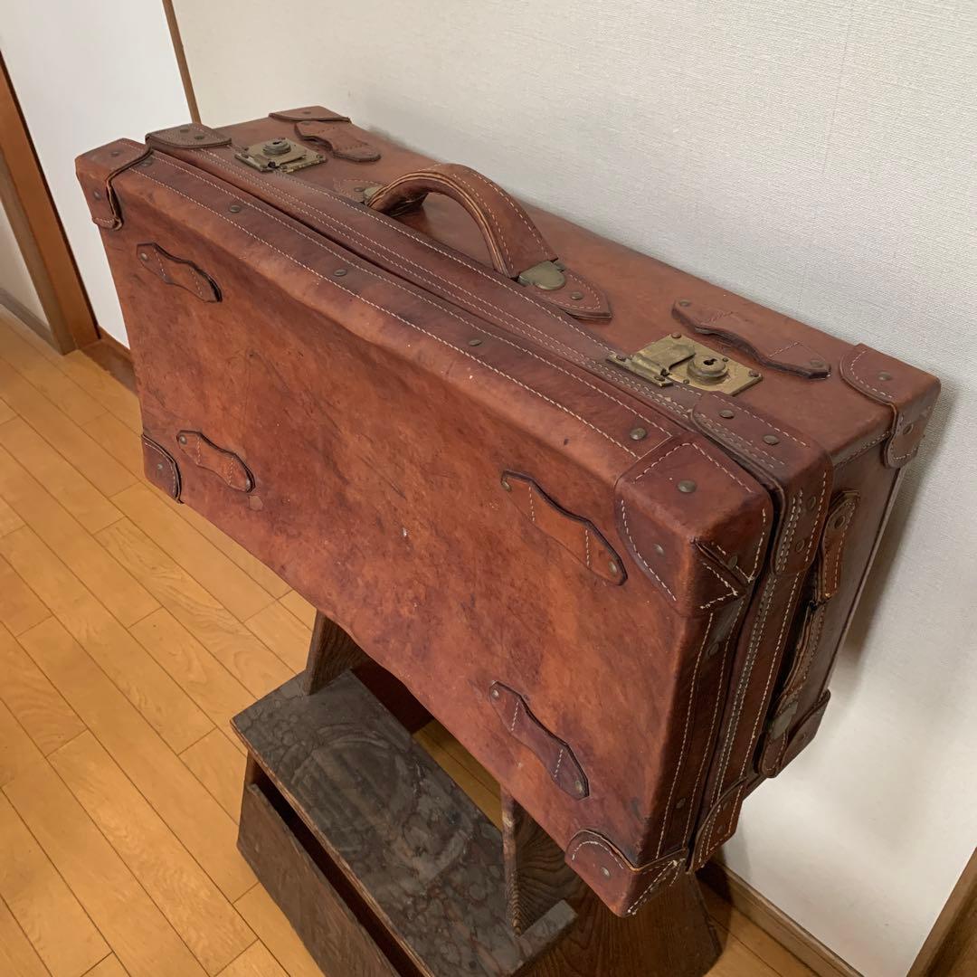 アンティーク/革トランク/重厚/収納ケース/ヴィンテージ/オブジェ/本日限定価格