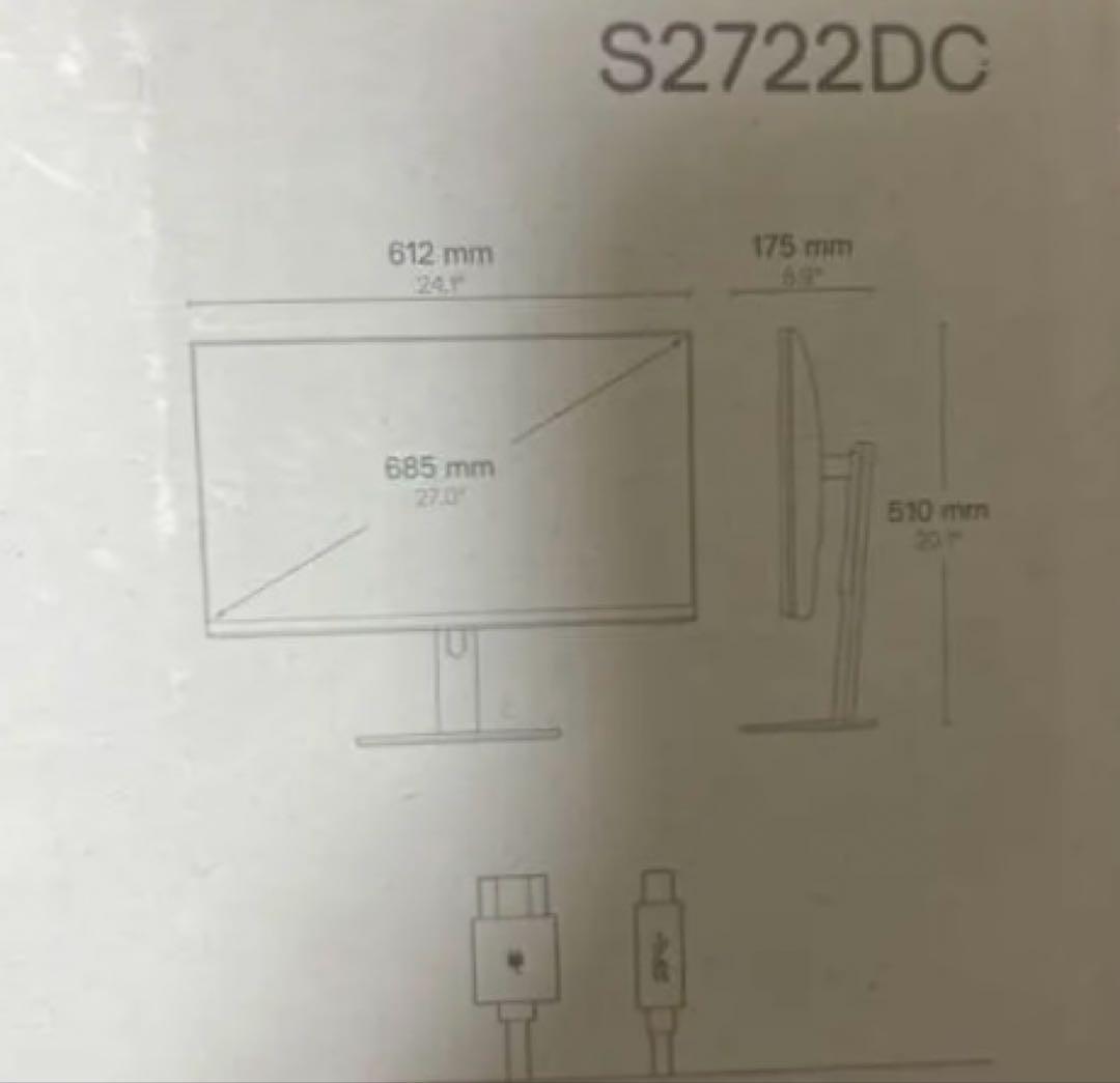 ディスプレイ・モニター本体 DELL 27 USB-C Monitor(S2722DC)