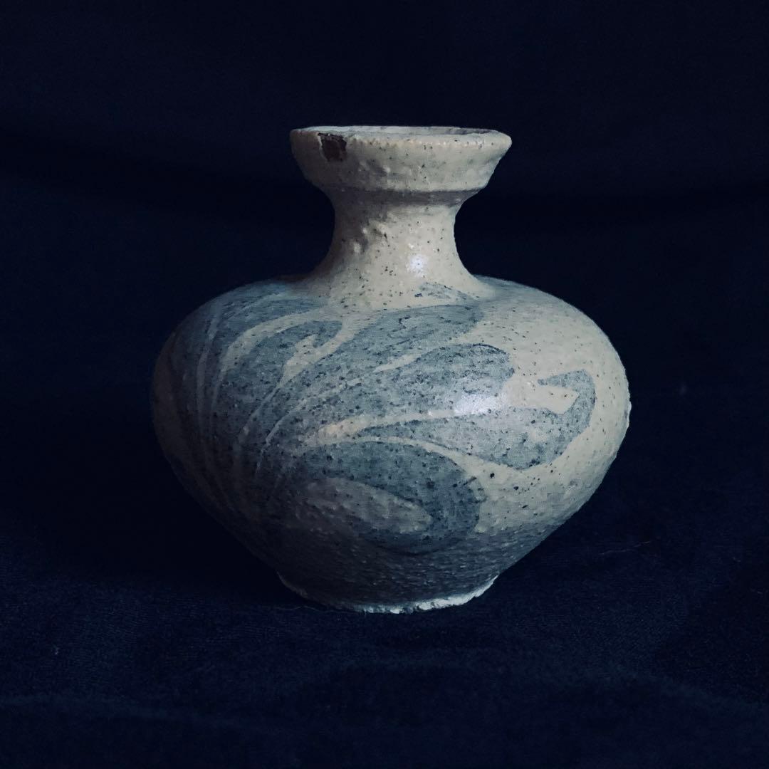 カケあり 高麗青磁鉄絵唐草紋 花瓶 花器 陶磁器 朝鮮 古美術 李朝 高麗