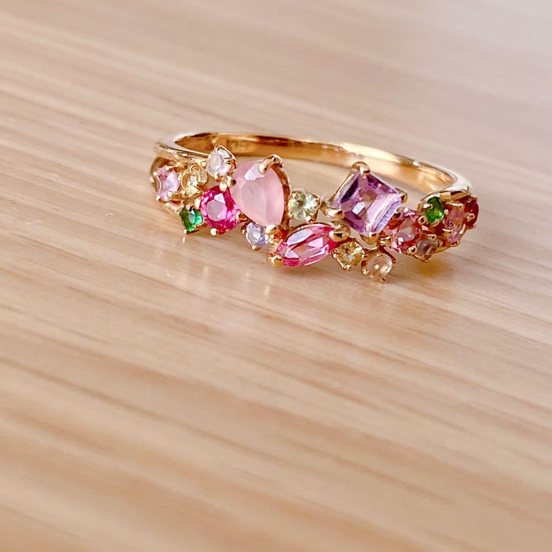 ビズー マルチカラージュエル サクラコフレ K18 BIZOUX