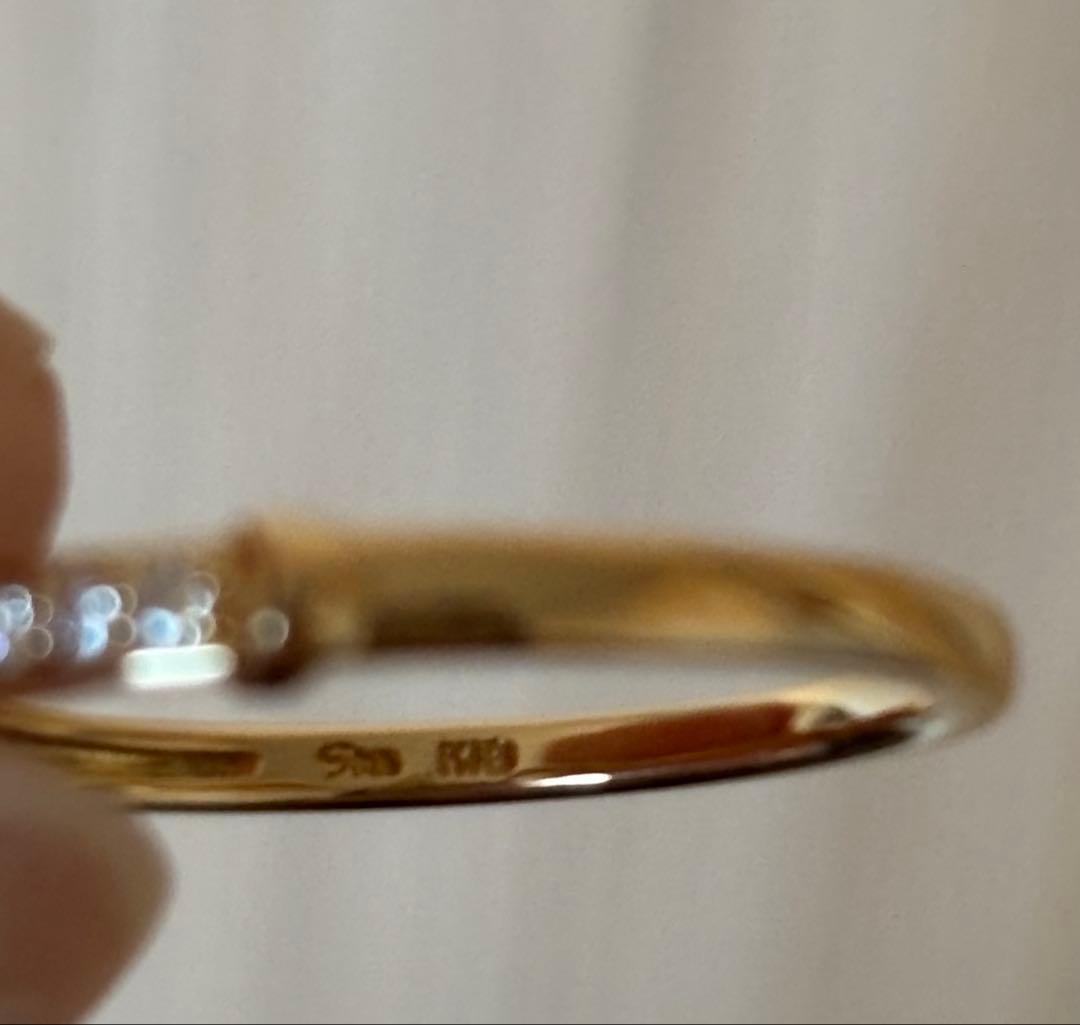 【こな】スタージュエリー　k18 ムーン　ダイヤモンドリング　13号