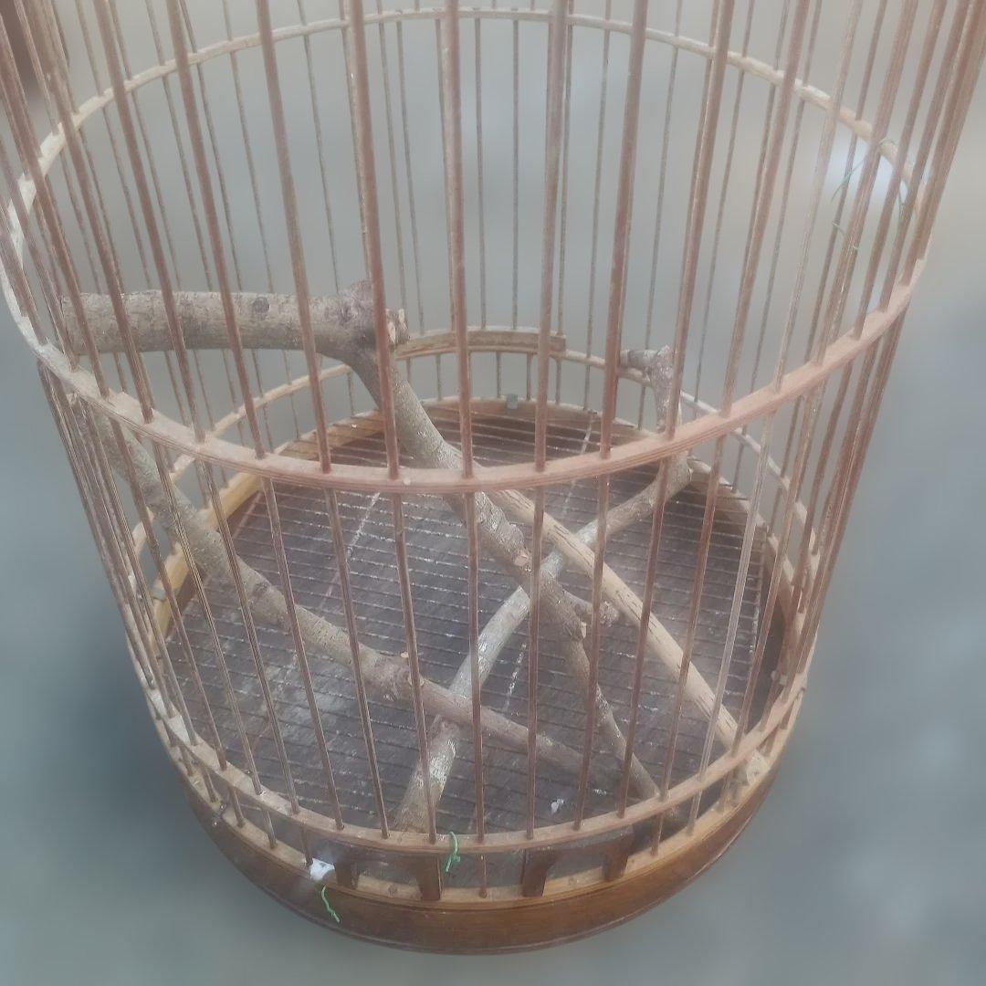 5133）木製鳥かご　吊り下げタイプ　高さ８３．５ｃｍ　大型