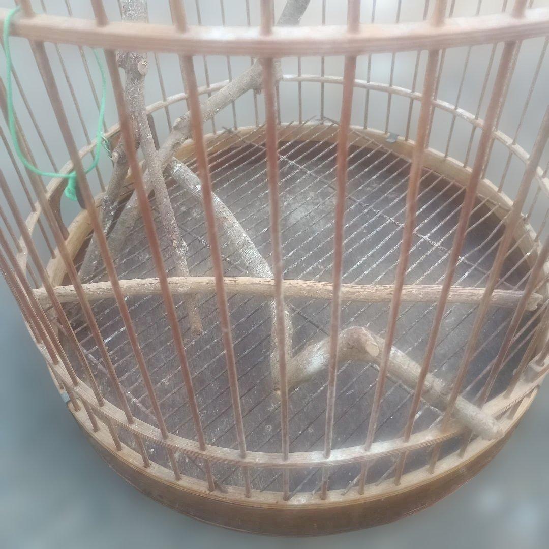5133）木製鳥かご　吊り下げタイプ　高さ８３．５ｃｍ　大型