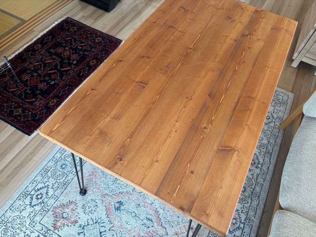 【美品】LOWYA ロウヤダイニングテーブル 天然木 ヴィンテージデスク幅120