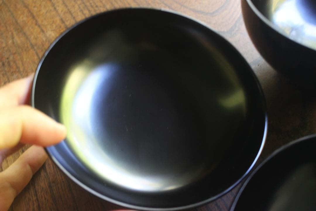 デッドストック！上質黒漆に極上網目蒔絵の映える煮物椀2点（検輪島塗蒔絵椀雑煮椀