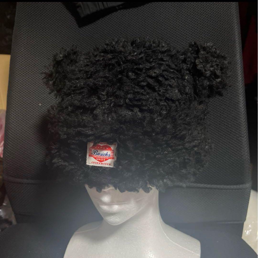 BASICKS耳付き黒ニット帽