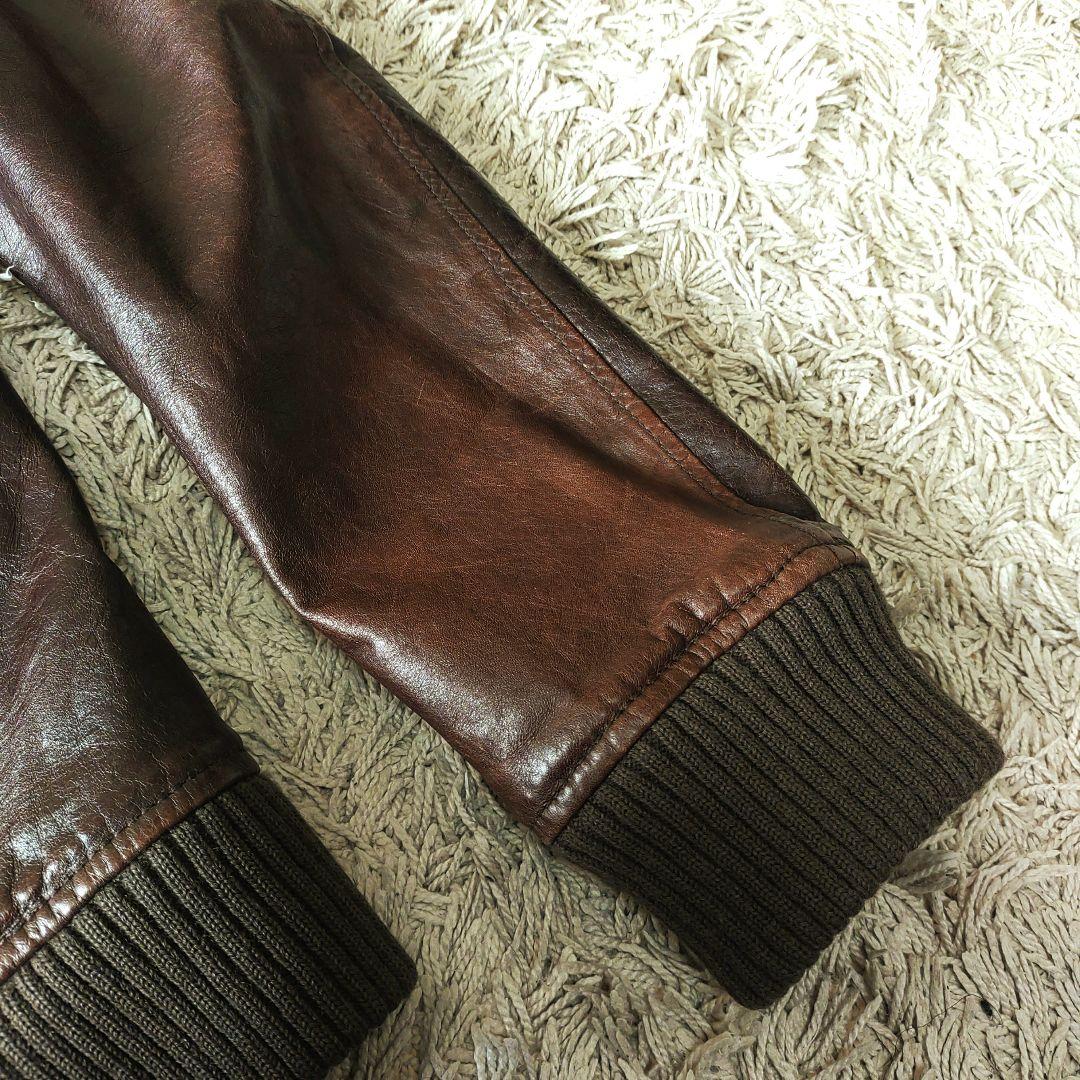 【XL・ホースレザー】AVIREX 馬革　レザージャケット　ブラウン