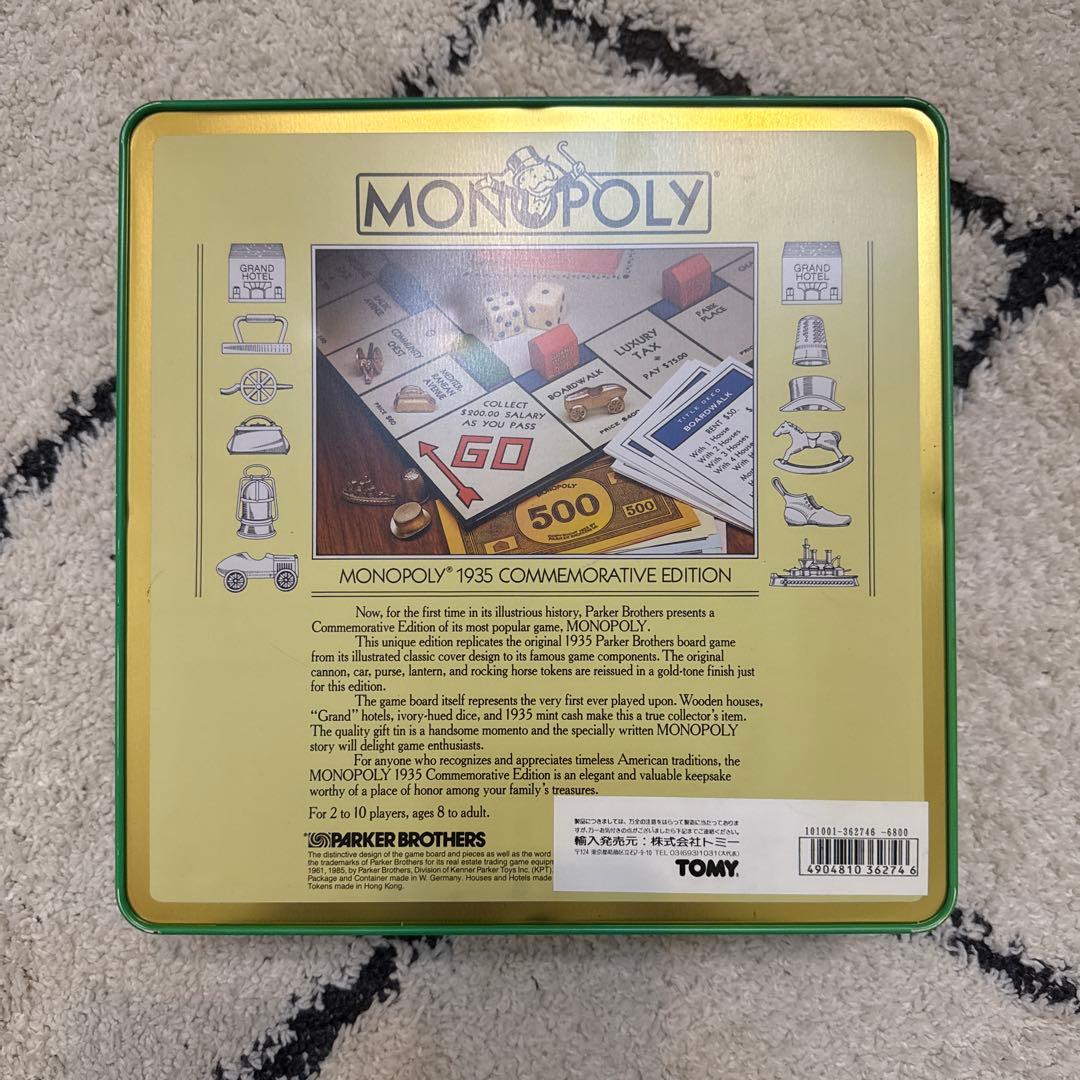 モノポリー◆1935年 記念版◆復刻版 限定版 缶入り コレクション