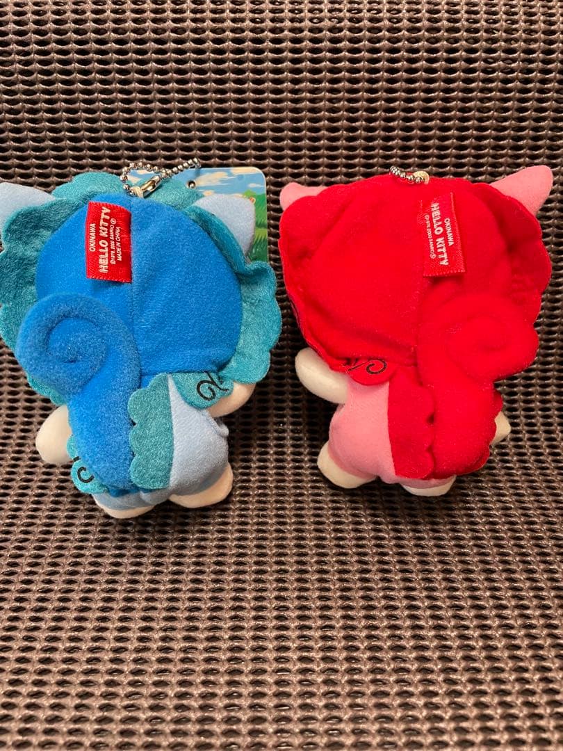 沖縄限定 ハローキティ ゴーヤ・パイナップル・シーサー ぬいぐるみ4体セット