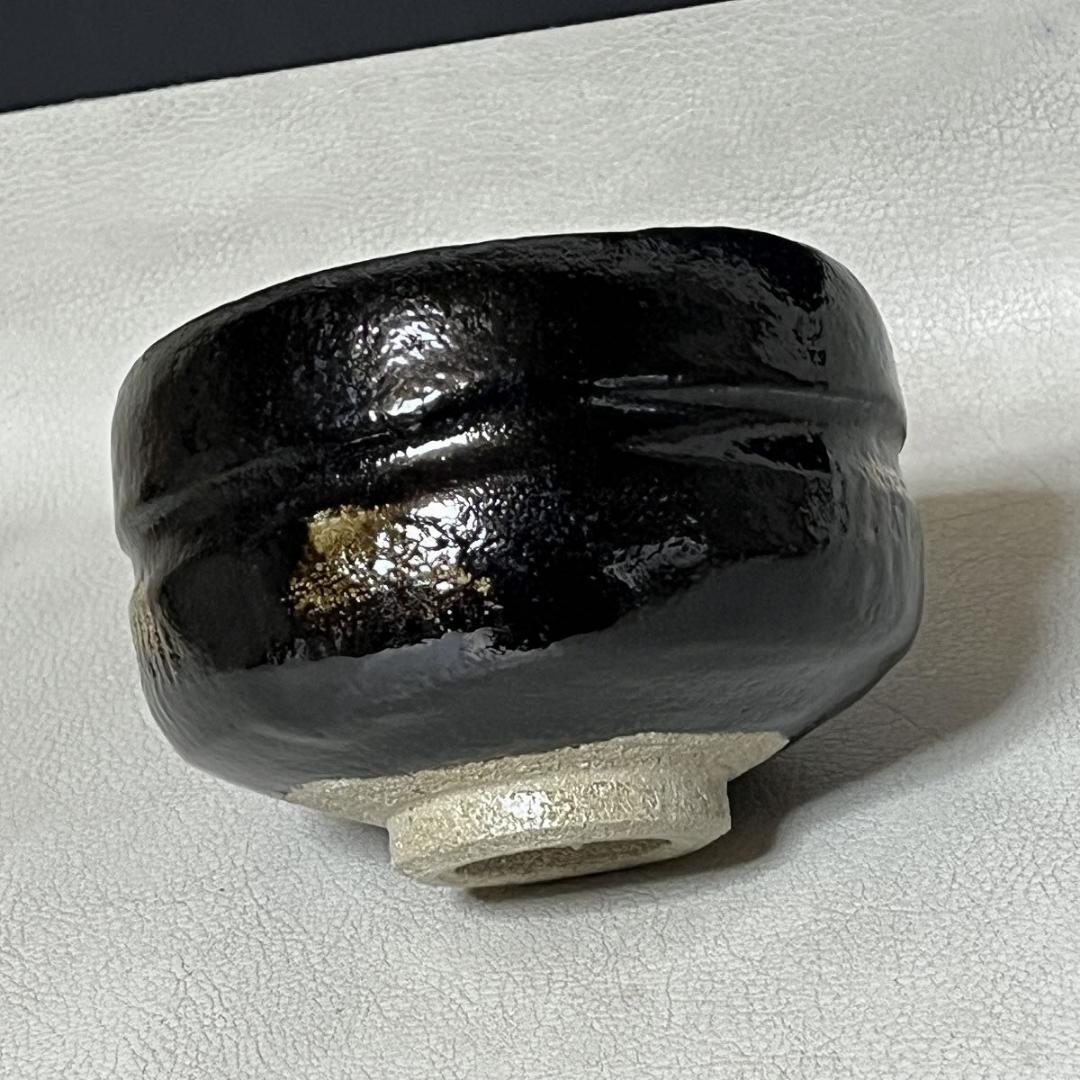 佐々木松楽 黒楽茶碗 共箱 前大徳 福本積應 書付 抹茶碗 茶道具 k3559