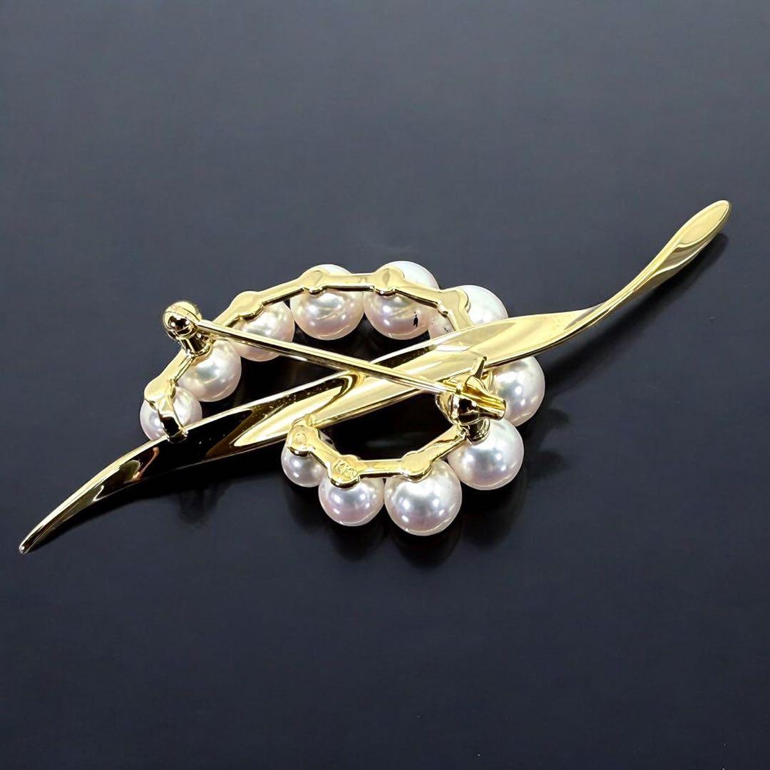 【未使用保管品】ミキモト K18 アコヤ　本真珠　パール　ブローチ