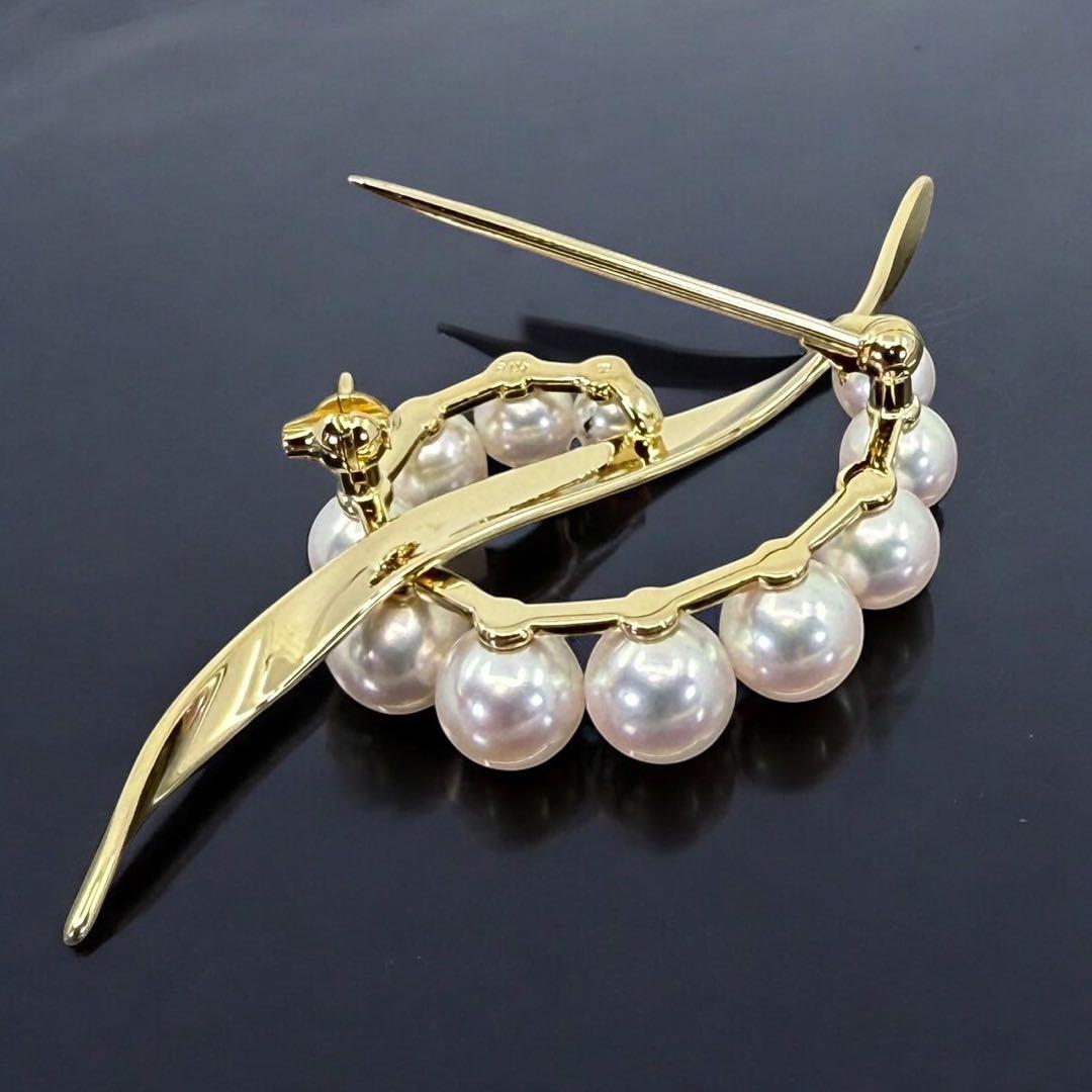 【未使用保管品】ミキモト K18 アコヤ　本真珠　パール　ブローチ