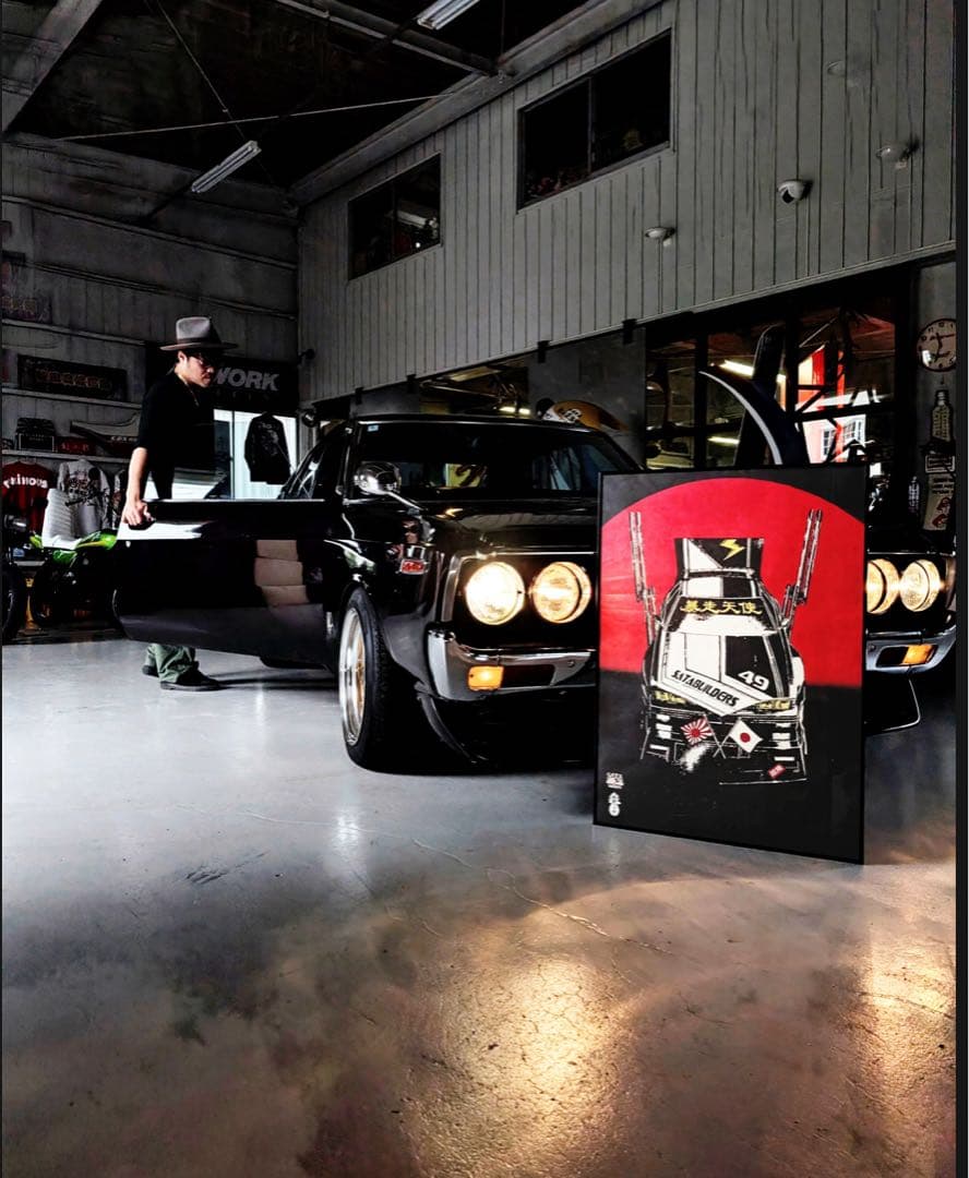 大平龍一 x SATAbuilder's 街道レーサー A1和紙ポスター　佐田