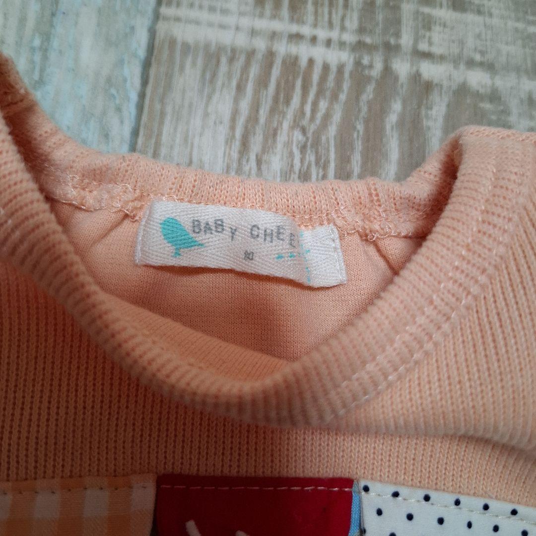 着1 ベイビーチアー　エプロンドレス風チュニックとレギンスセットアップ　80