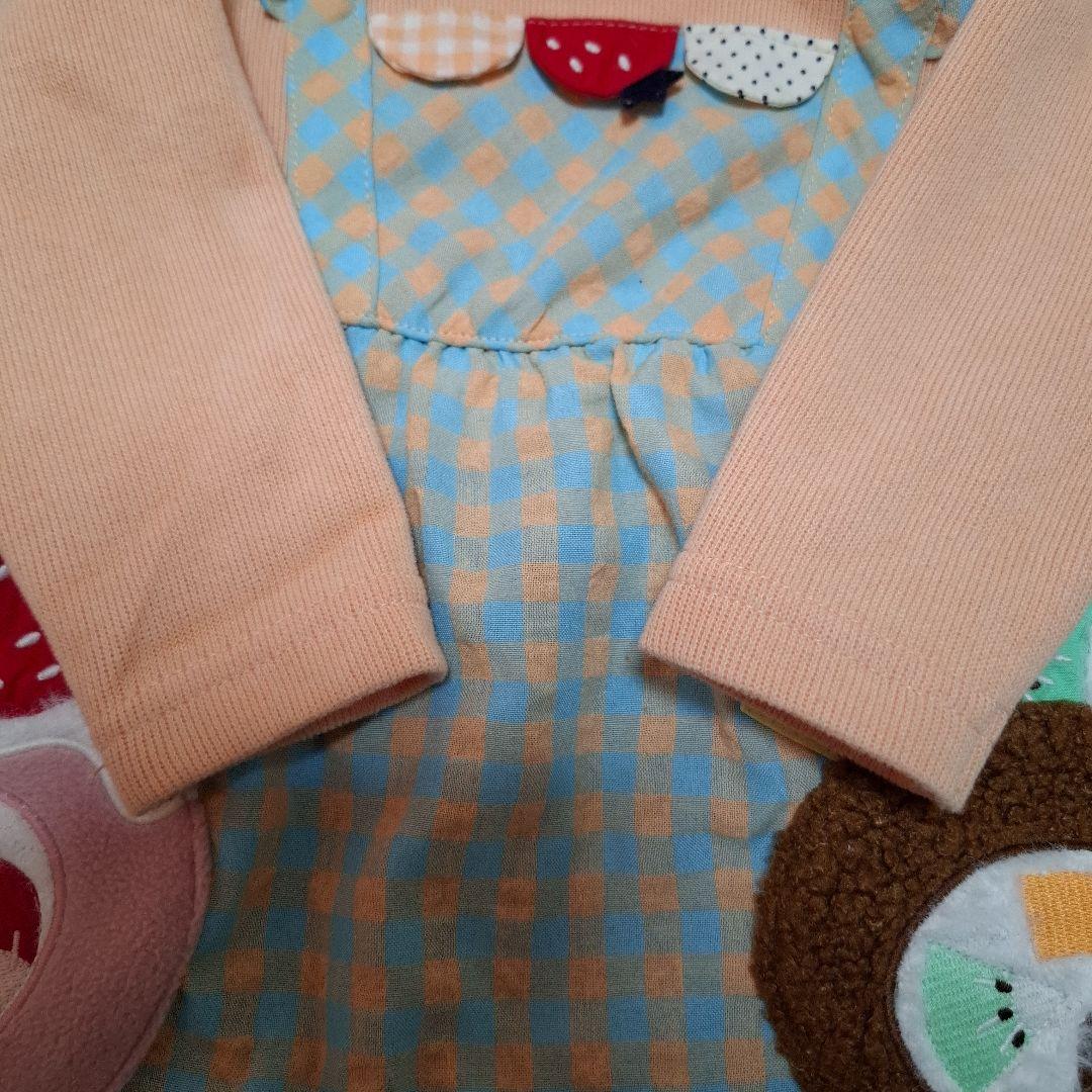 着1 ベイビーチアー　エプロンドレス風チュニックとレギンスセットアップ　80