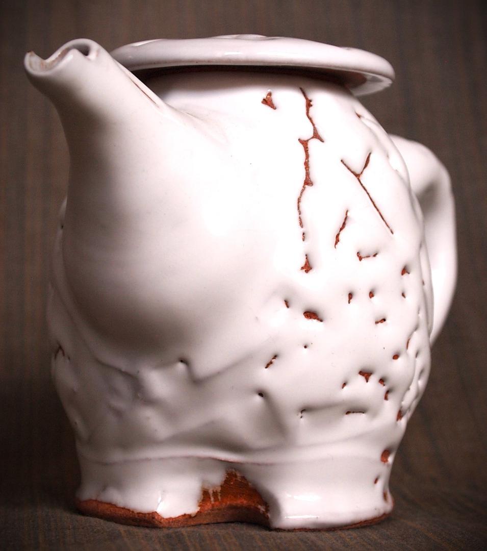 新作★時松泰礼【師：松野龍司】★白萩ティーポット（急須）★共箱