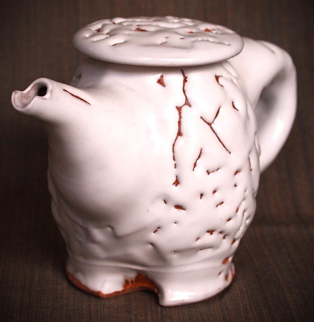 新作★時松泰礼【師：松野龍司】★白萩ティーポット（急須）★共箱