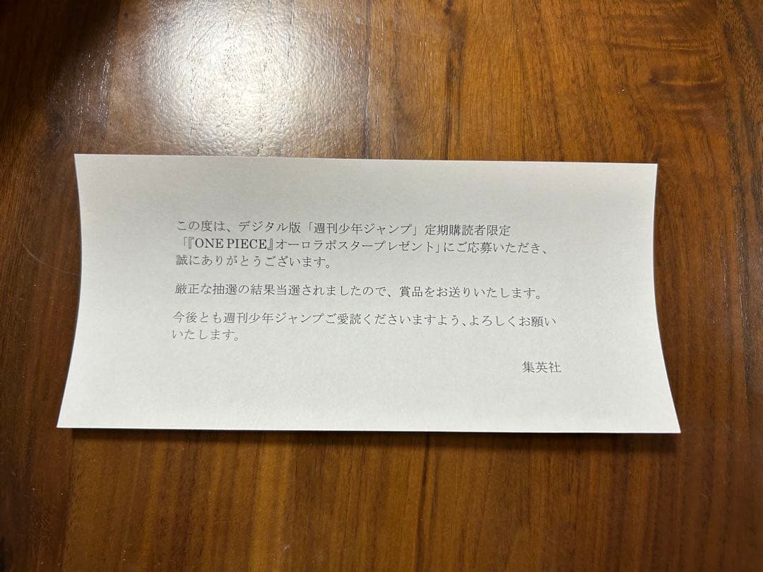 ONE PIECE オーロラポスター B2サイズ 限定