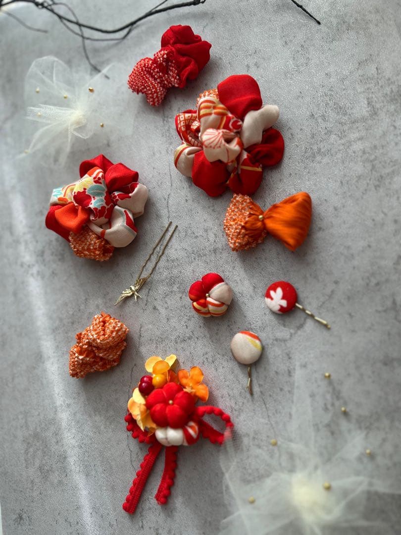 a*i様 七五三　七五三髪飾り　ヘッドドレス　着物髪飾り　リメイク髪飾り　053