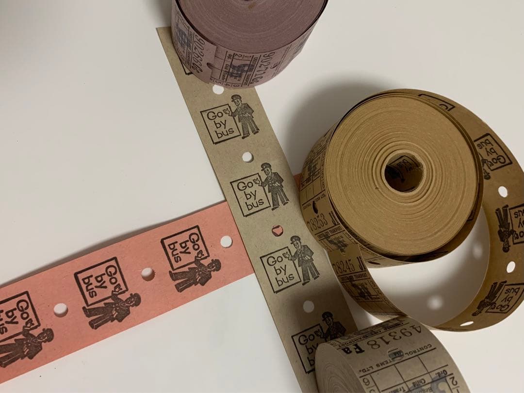 海外チケット 8ロール ヴィンテージ バスチケット 大量