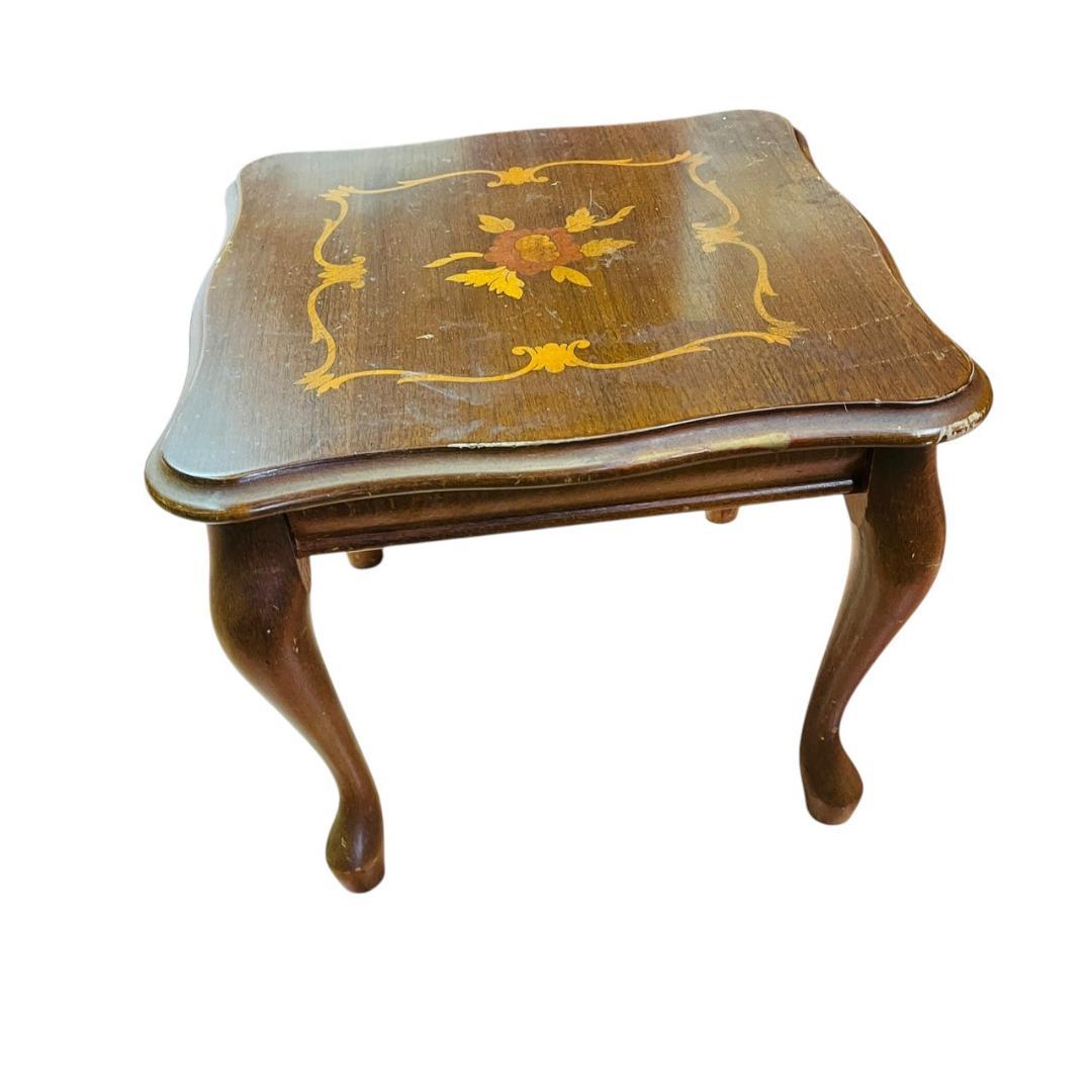 象嵌入り　ネストテーブルセット アンティーク　猫脚　3台