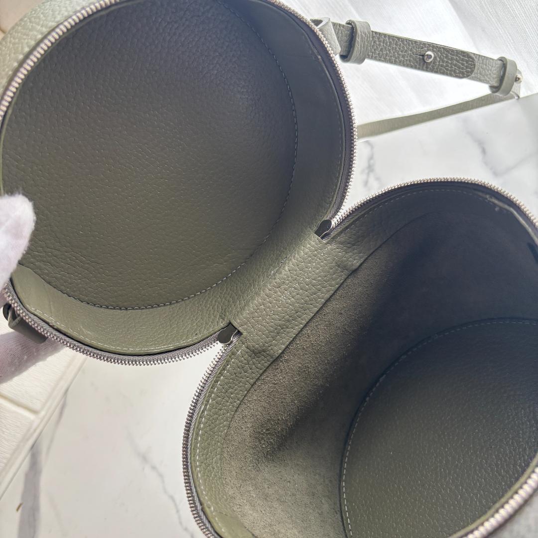 【美品】ビルディングブロック 2wayショルダーバッグ　ドラム　カーキ　　本革