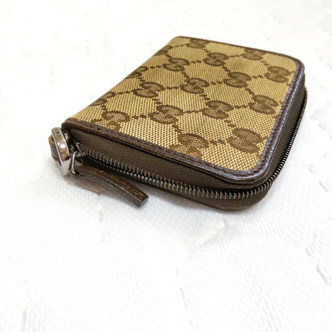 ✨ GUCCI グッチ GGキャンバスラウンドファスナー ケース 定期入れ